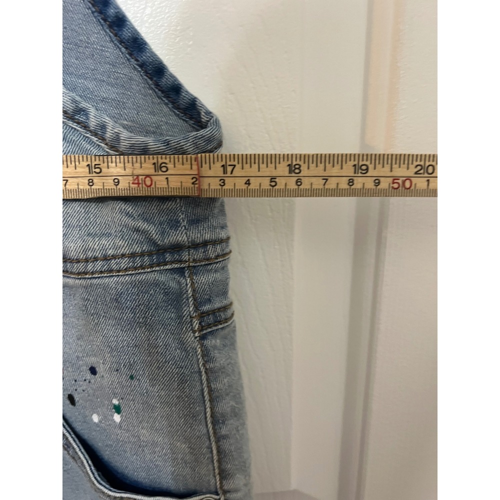 Cato Est. 1946 Denim Paint Splatter Distressed Overalls Light Wash Size 6 - Picture 5 of 7